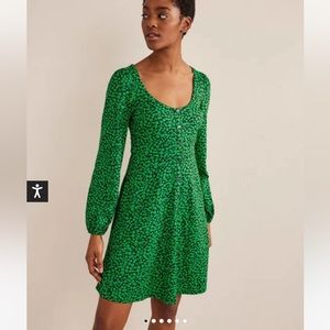 Boden Button Front Jersey Mini Dress